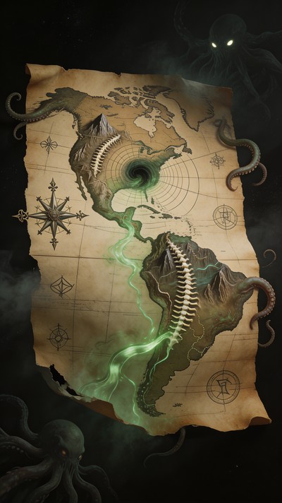 Free Eldritch Continental Horror Image - Map, Horror, Tentacles ...