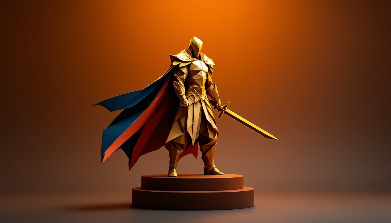 Free Paper Hero Rising Image - Origami, Warrior, Paper | Download at ...