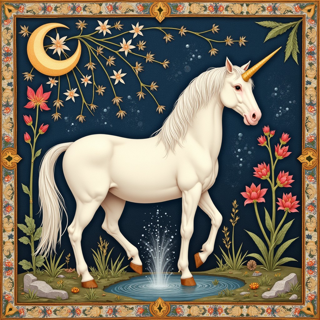 Free Majestic Tapestry Unicorn Image - Unicorn, Medieval, Tapestry ...