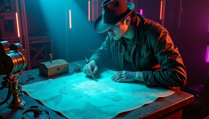 Free Neon Cartography Explorer Image - Explorer, Map, Holographic ...