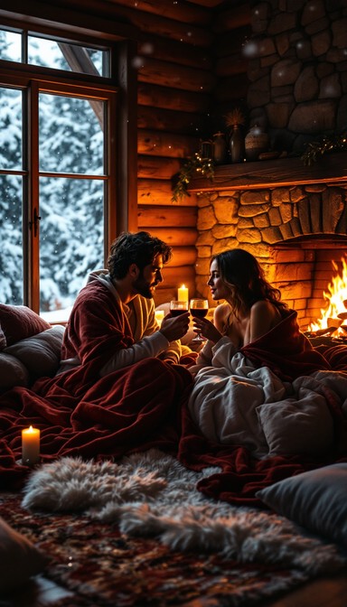 Cold Spring Romantic Free Fireside Winter Romance Image - Cabin, Fireplace, Winter ...