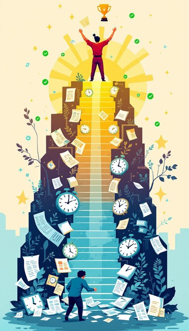 Paperwork Progression Animation Free Stress to Success Image - Deadline, Victory, Transformation ...