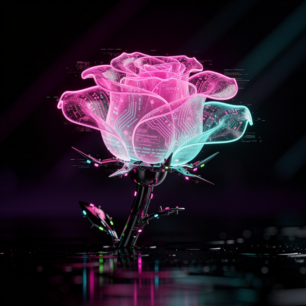 Free Neon Cyberpunk Rose Image - Rose, Cyberpunk, Neon | Download at ...