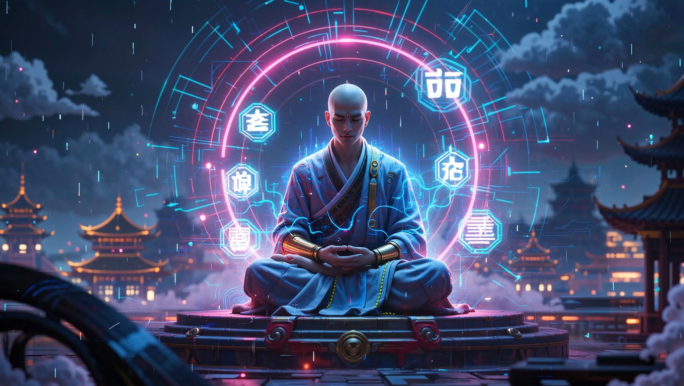 Free Digital Zen Master Photo - Cyberpunk, Meditation, Monk | Download ...