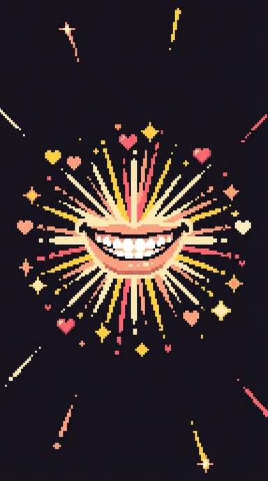 Free Kawaii Cosmic Joy Image - Kawaii, Pixel, Smile | Download at StockCake