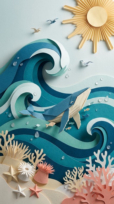 Free Paper Ocean Waves Image - Ocean, Paper, Waves | Download at StockCake