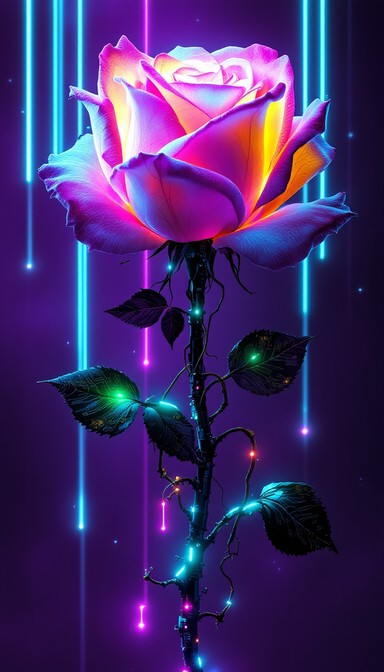 Free Electric Rose Glow Photo - Cyberpunk, Rose, Neon | Download at ...