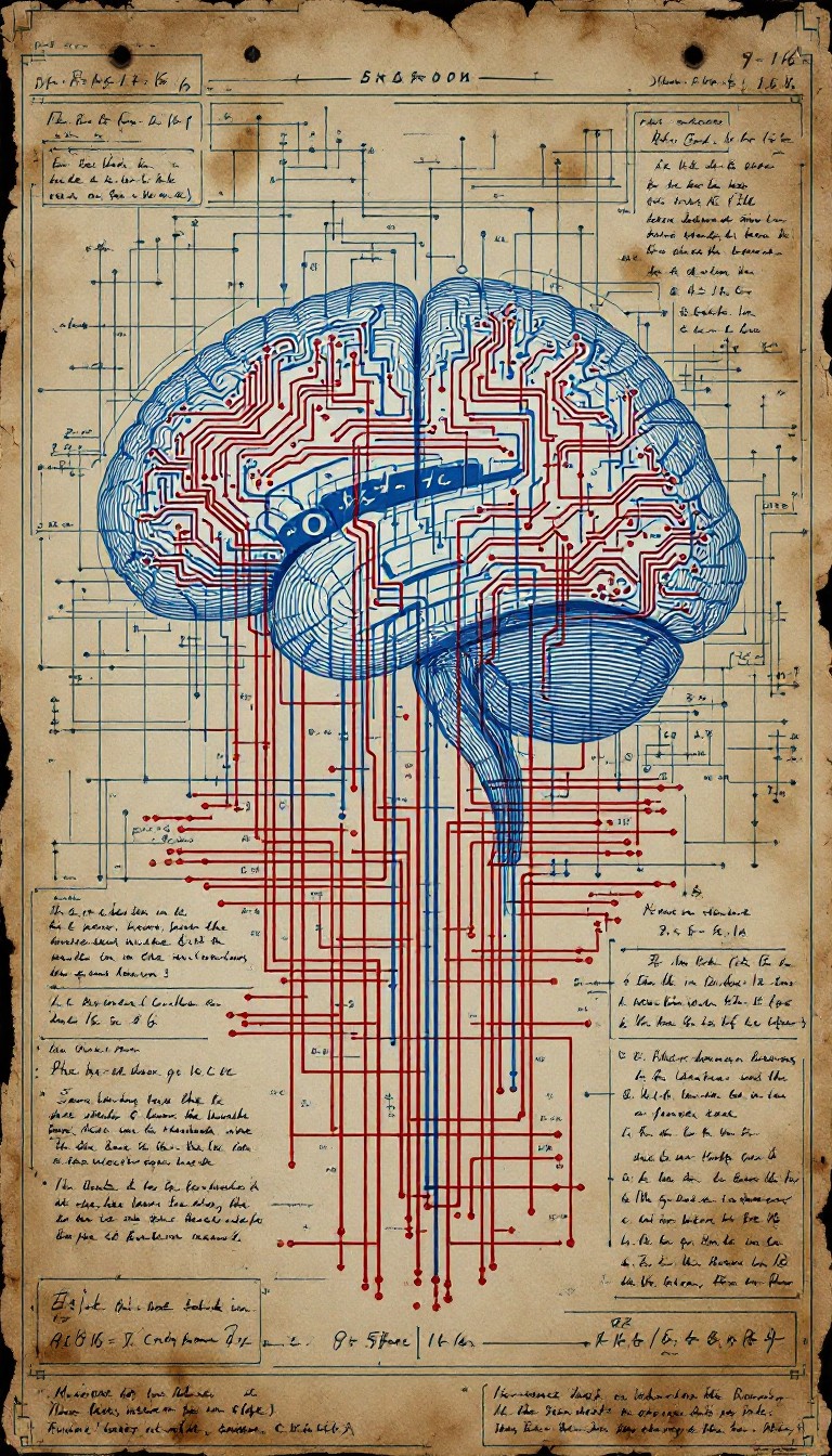 Free Vintage Brain Blueprint Photo Neuroscience Vintage Brain