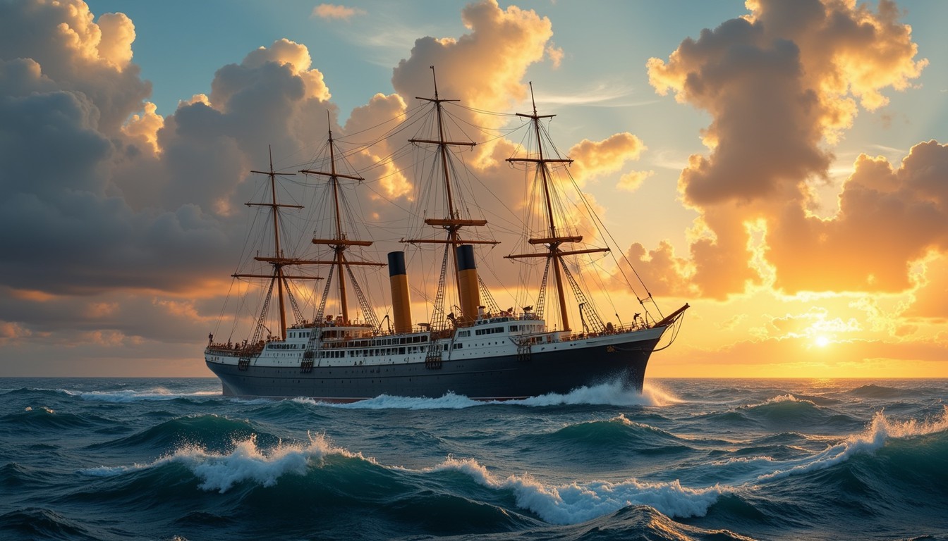 Download Majestic Maritime Voyage Image - Sailing, Ship, Sunset