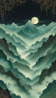 Free Digital Mountain Dreams Image - Cyberpunk, Mountains, Circuits ...