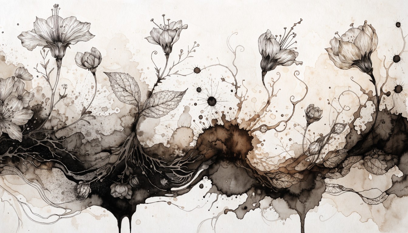 Free Botanical Ink Blossoms Image - Botanical, Wildflowers, Ink ...