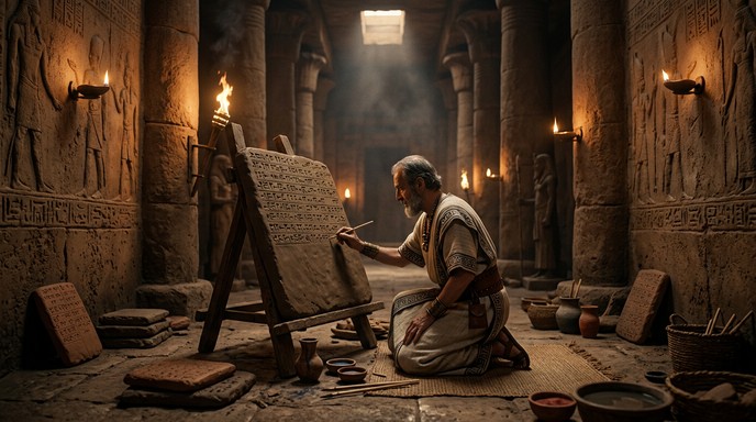 Free Ancient Scribe Working Image - Scribe, Ancient, Mesopotamian ...