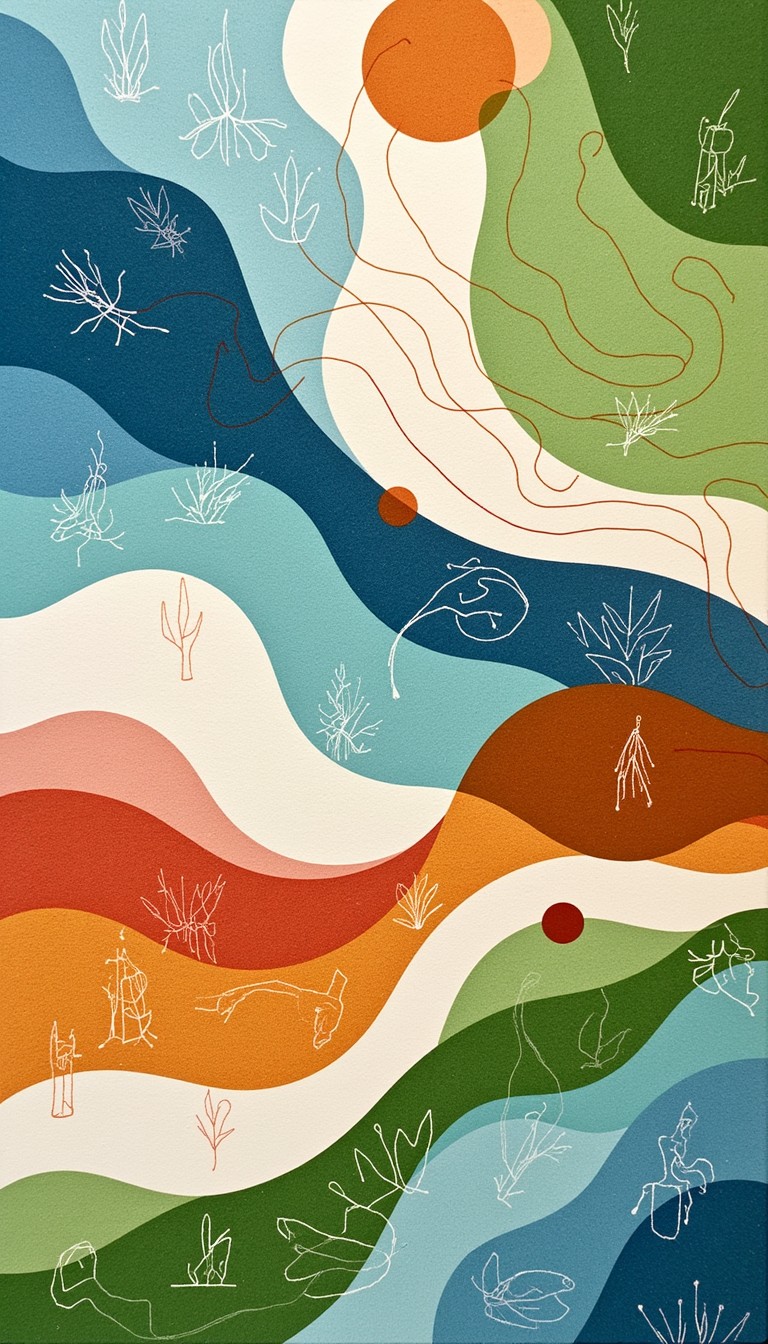 Abstract Surrounding Free Nurturing Abstract Landscape Image - Abstract, Flowing, Organic ...