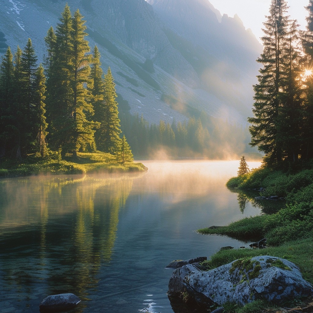 Free Misty Lake Sunrise Image - Sunrise, Lake, Mist | Download at StockCake