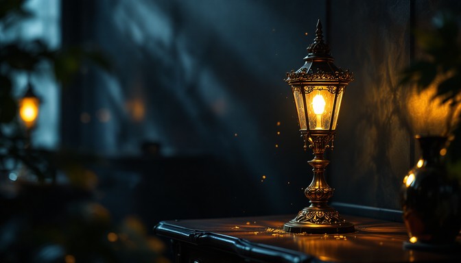 Free Glowing Amber Elegance Image - Lamp, Light, Glow | Download at ...