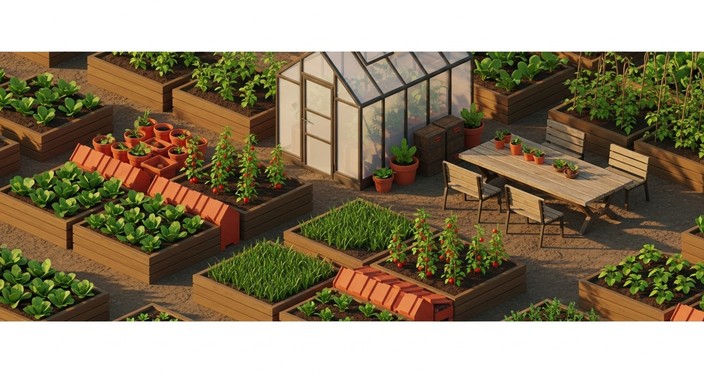 Free Isometric Garden Layout Image - Garden, Community, Farm | Download ...