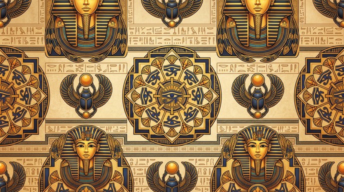 Pharoic Patterns Free Egyptian Golden Pattern Image - Egyptian, Pharaoh, Pattern ...