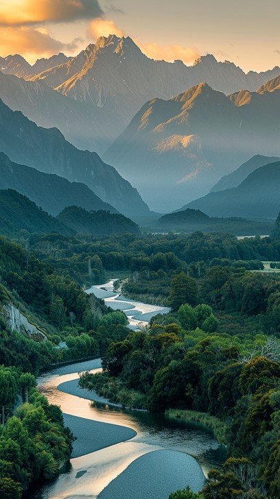 Free Mountain River View Image - Mountain, River, Valley | Download at ...