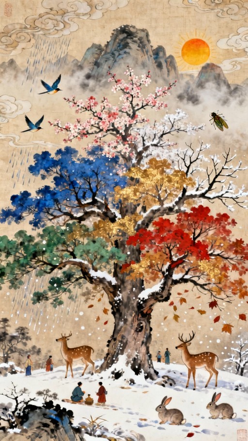 Free Four Seasons Tree Image - Seasons, Tree, Spring | Download at ...