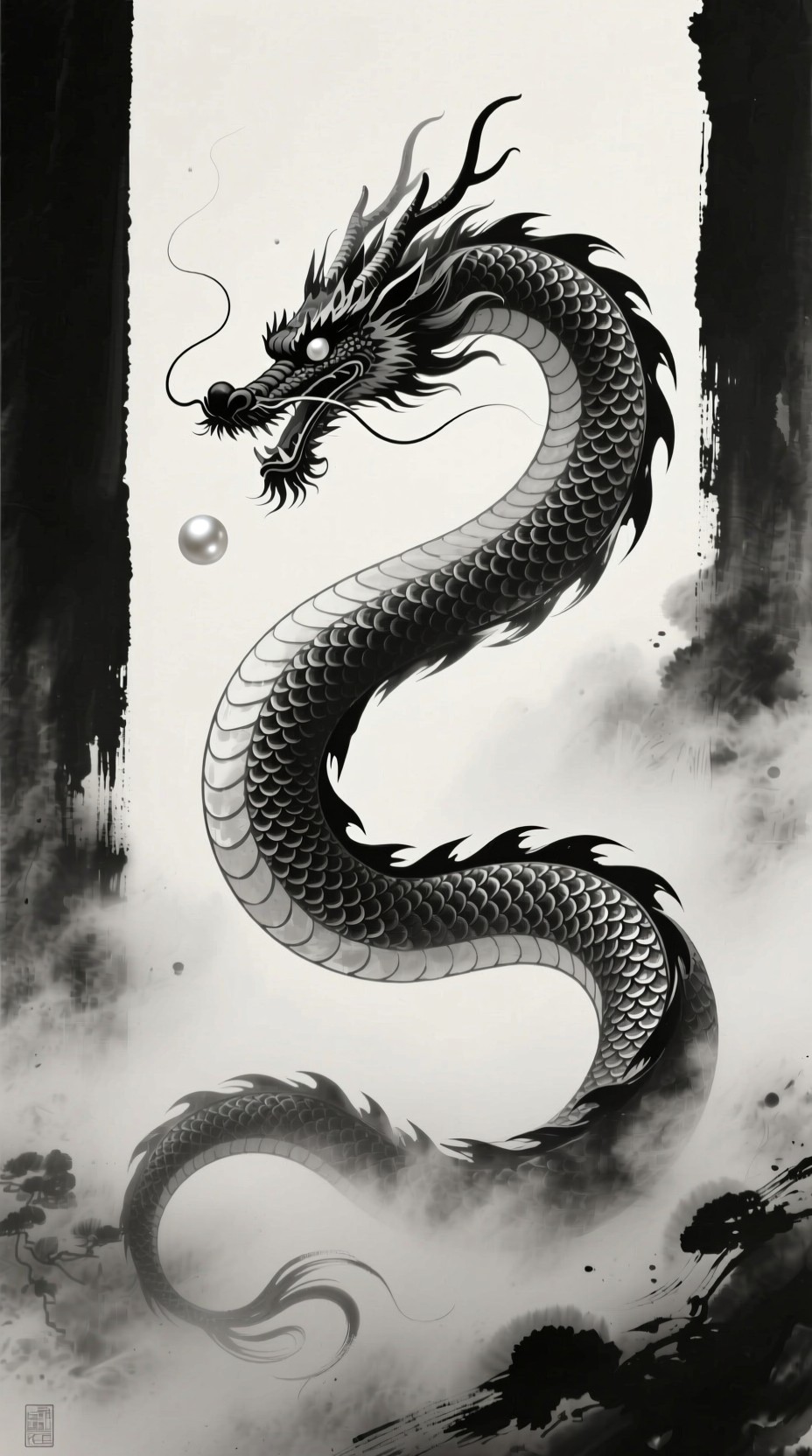 Free Serpentine Ink Dragon Image - Dragon, Japanese, Ink | Download at ...