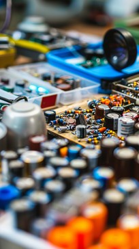 Free Electronic Components Table Image - Electronics, Capacitors ...