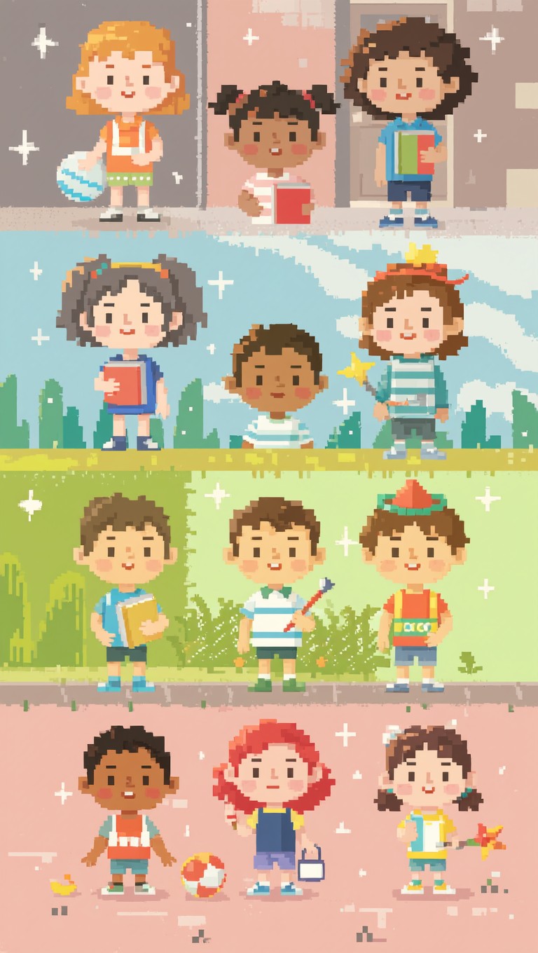 Free Diverse Pixel Kids Image - Children, Kids, Pixel | Download at ...
