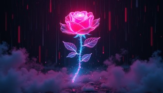 Free Digital Rose Glow Image - Cyberpunk, Rose, Neon | Download at ...