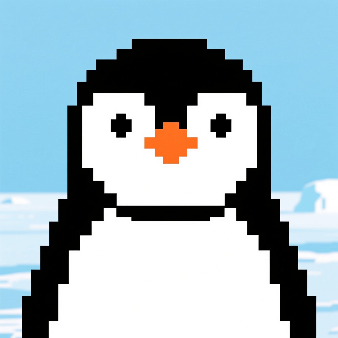 Free Pixelated Penguin Portrait Image - Pixel, Art, Penguin | Download ...
