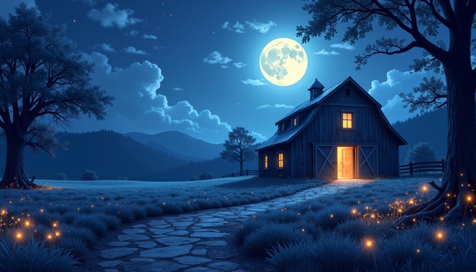 Free Moonlit Rural Sanctuary Image - Barn, Moonlight, Night | Download ...