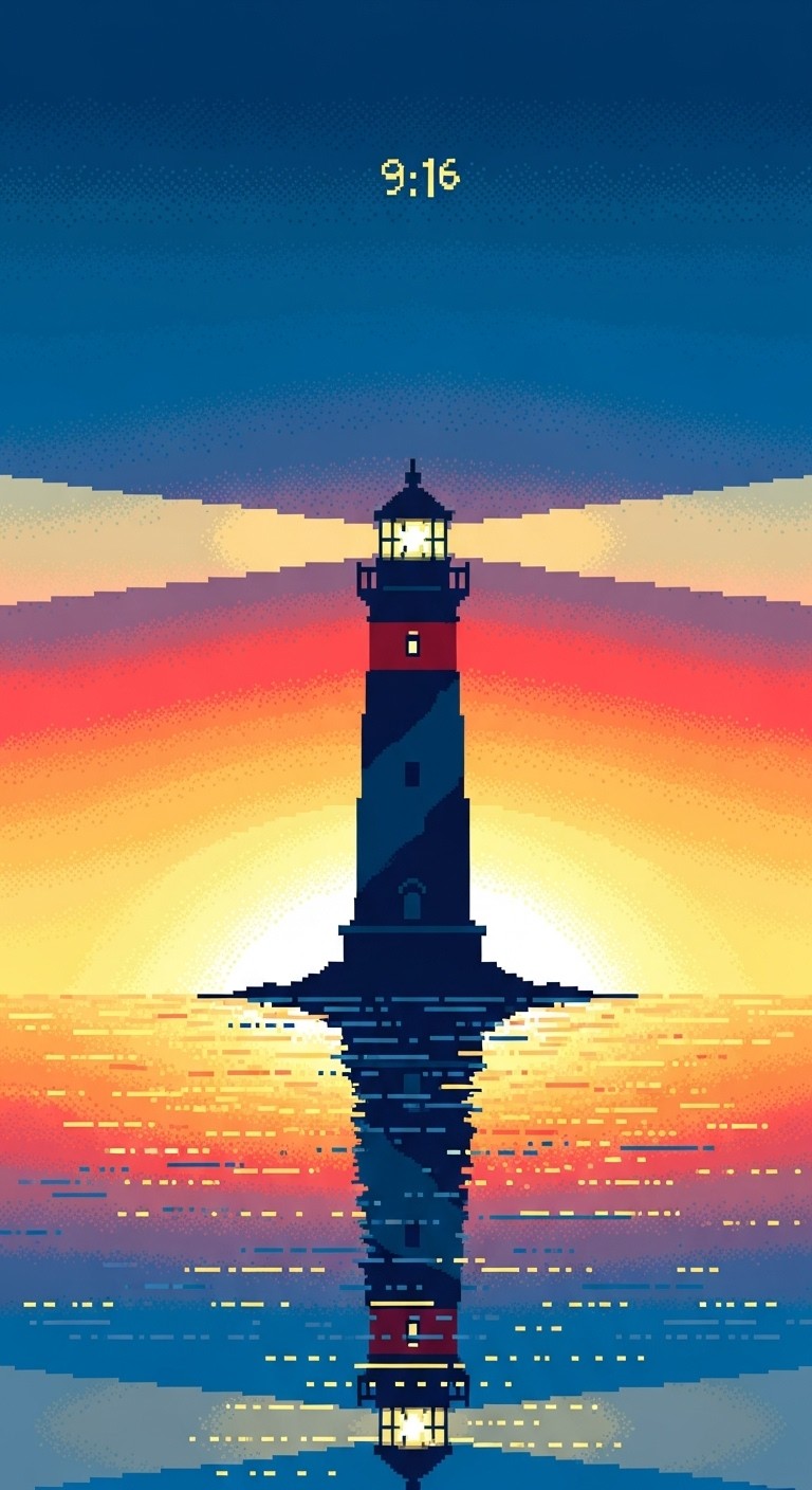 Free Beacon At Dusk Photo - Lighthouse, Sunset, Pixel | Download at ...