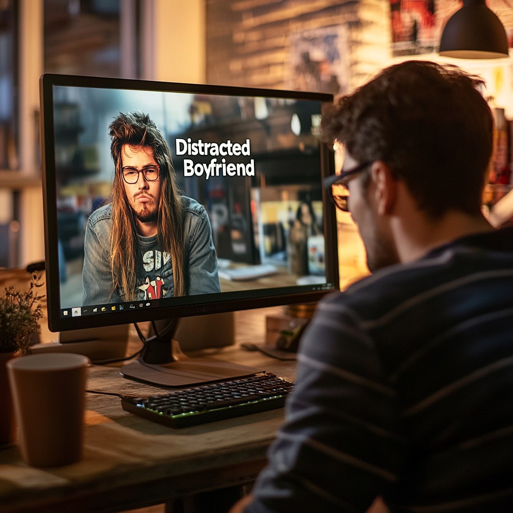 Free Digital Distraction Scene Image - Man, Computer, Meme | Download ...