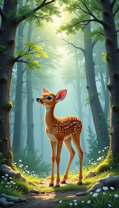Free Misty Glade Fawn Image | Download at StockCake