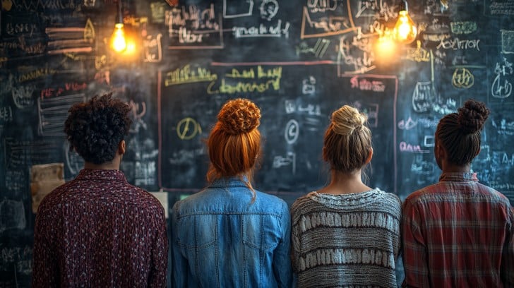 Free Students Solving Problems Image Students Chalkboard Studying