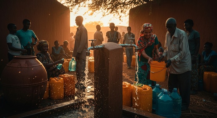 Water Used In Community Free Community water gathering Image - Water, Community, Sunset ...