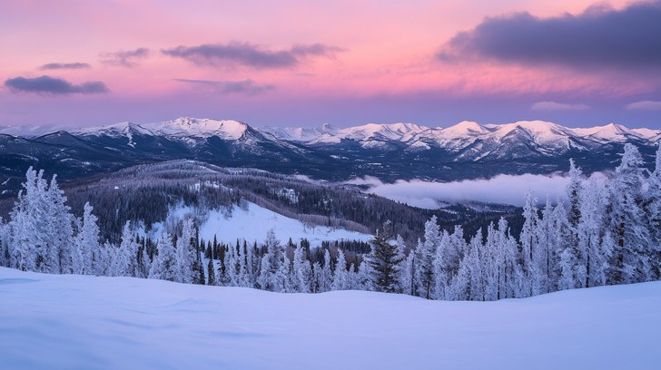 Free Snowy mountain sunset Image - Snow, Sunset, Mountains | Download ...