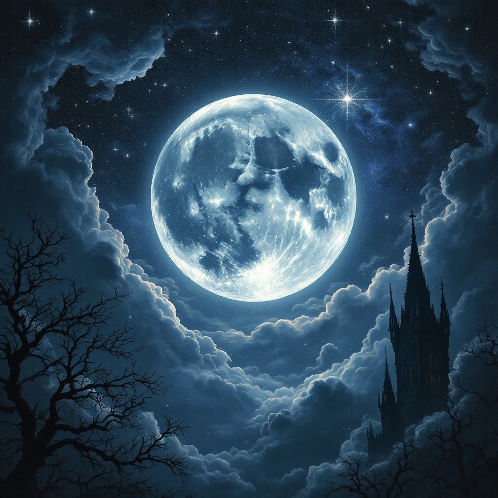Hunted Moon Drawing Free Haunted Moon Portal Image - Gothic, Moon, Night | Download at ...