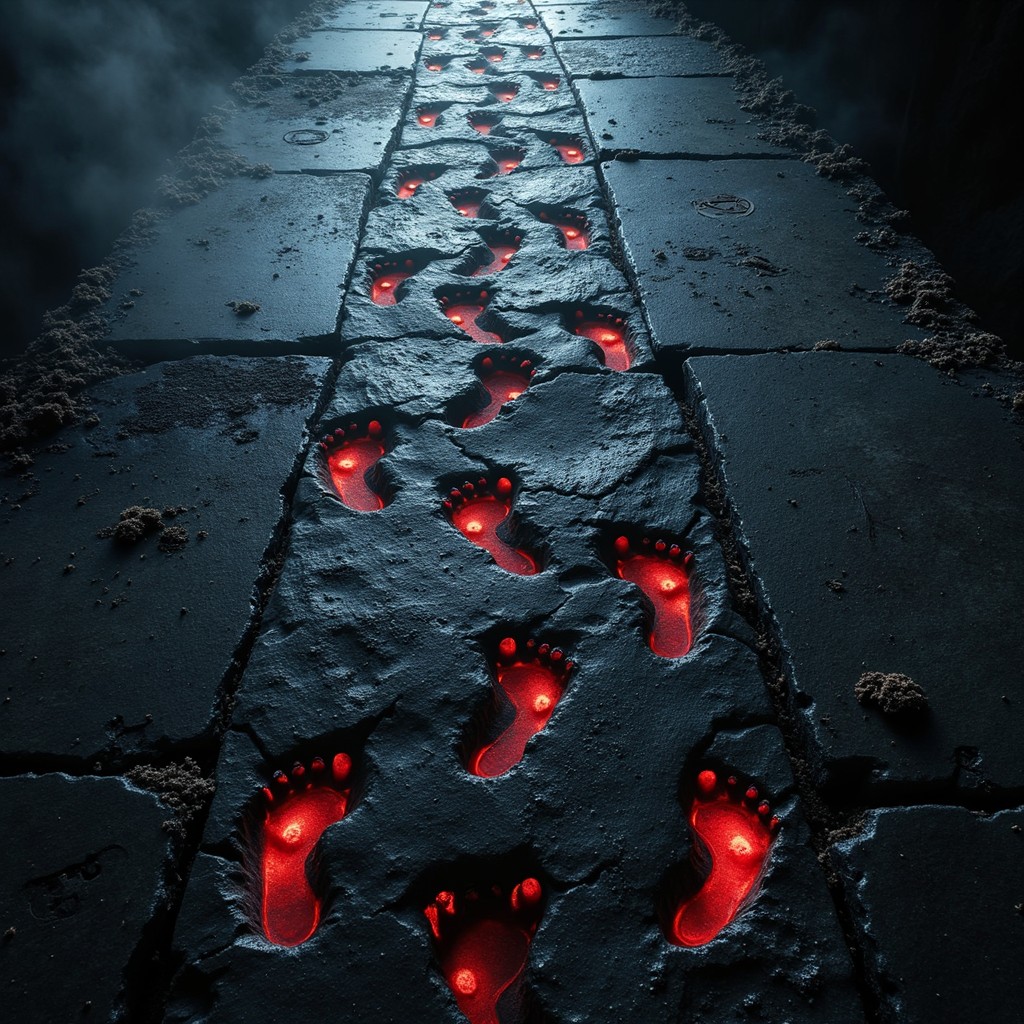 Free Glowing Demonic Path Image - Footprints, Glowing, Crimson ...