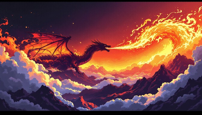 Free Dragon Breathing Fire Image - Dragon, Fire, Pixel | Download at ...