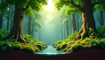 Free Enchanted Forest Stream Image - Forest, Stream, Sunbeams ...