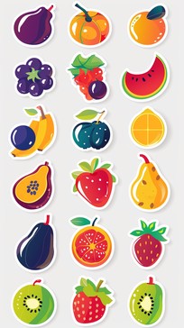 Free Fruit Sticker Collection Image - Fruit, Stickers, Colorful ...