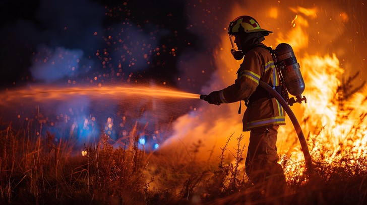 Free Firefighter at Blaze Image - Firefighter, Blaze, Night | Download ...