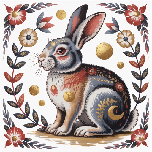 Free Folk Art Rabbit Image - Rabbit, Bunny, Folklore | Download at ...