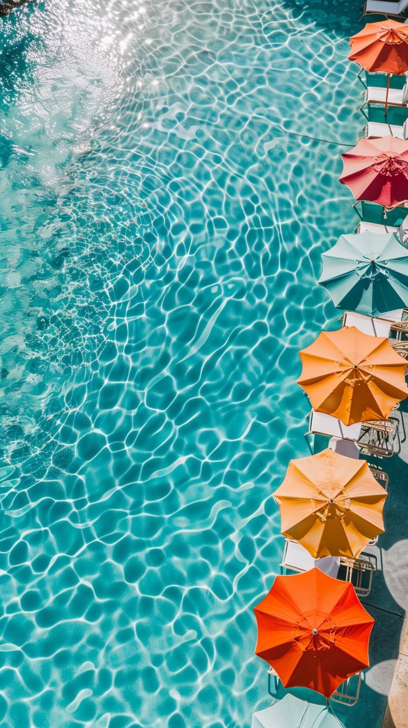 Free Poolside Summer Vibes Image Pool Summer Umbrellas Download