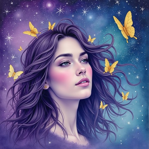 Violet Transforms Free Celestial Butterfly Transformation Image - Watercolor, Mystical ...