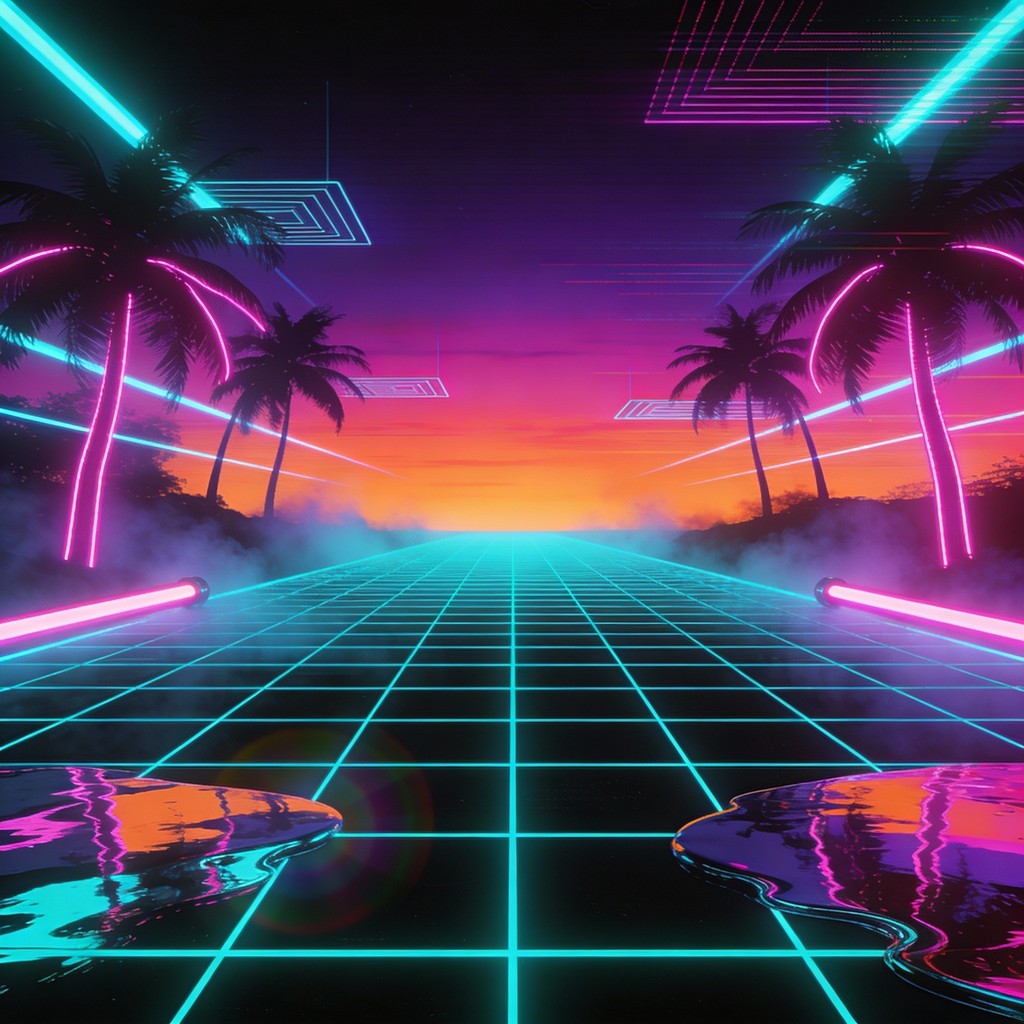 Sunset Image Neon Free Neon Sunset Dreams Image - Synthwave, Neon, Cyberpunk | Download ...