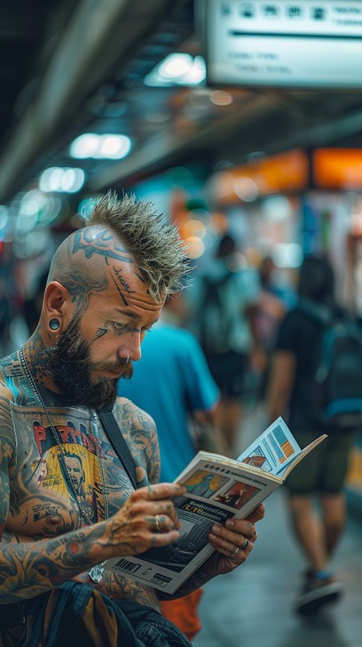 Free Ink-Adorned Reader Image - Tattooed, Reader, Subway | Download at ...