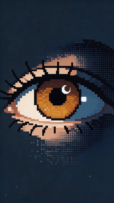 Free Amber Moon Vision Image - Eye, Pixel, Art | Download at StockCake