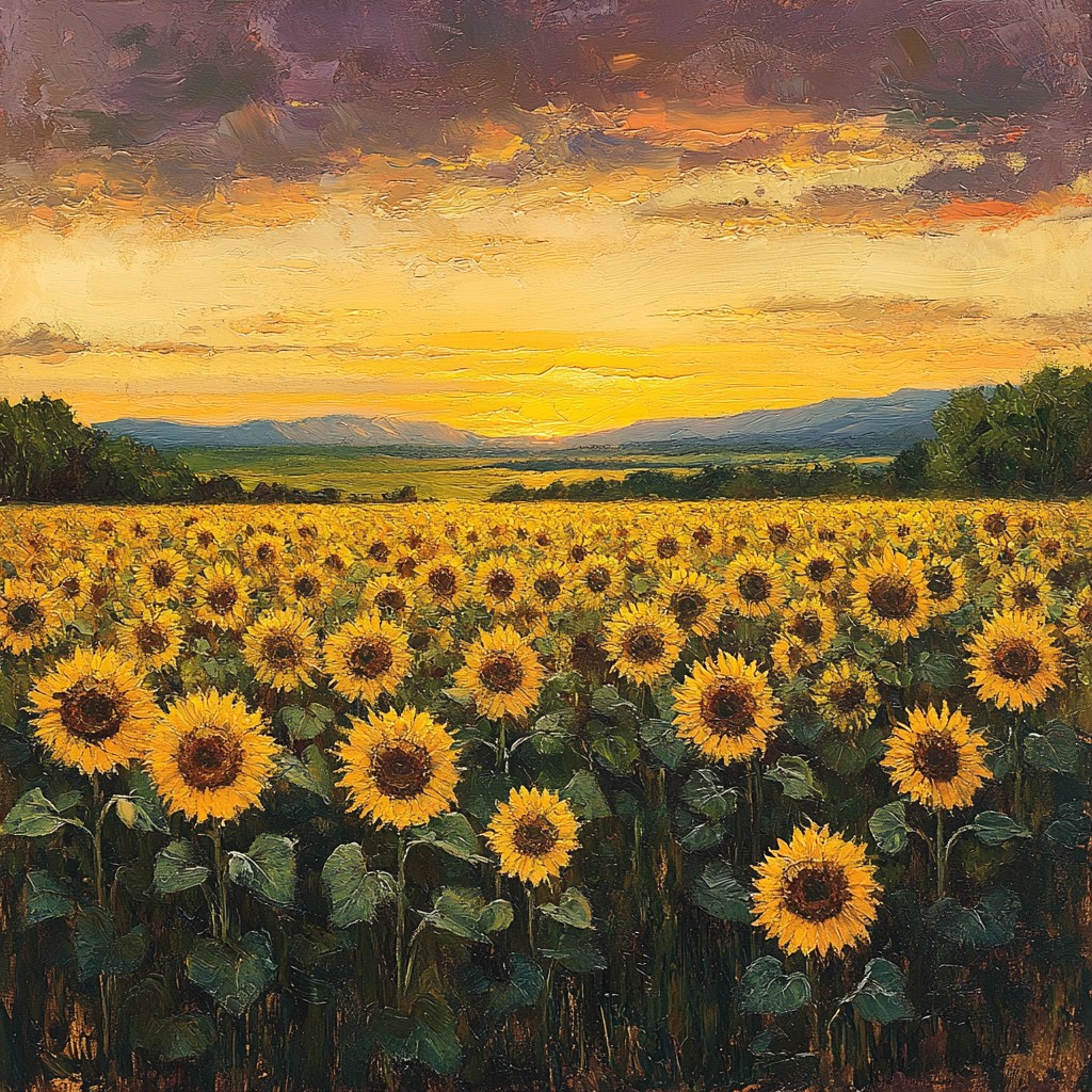 Free Sunset Sunflower Field Image - Sunset, Sunflowers, Field ...