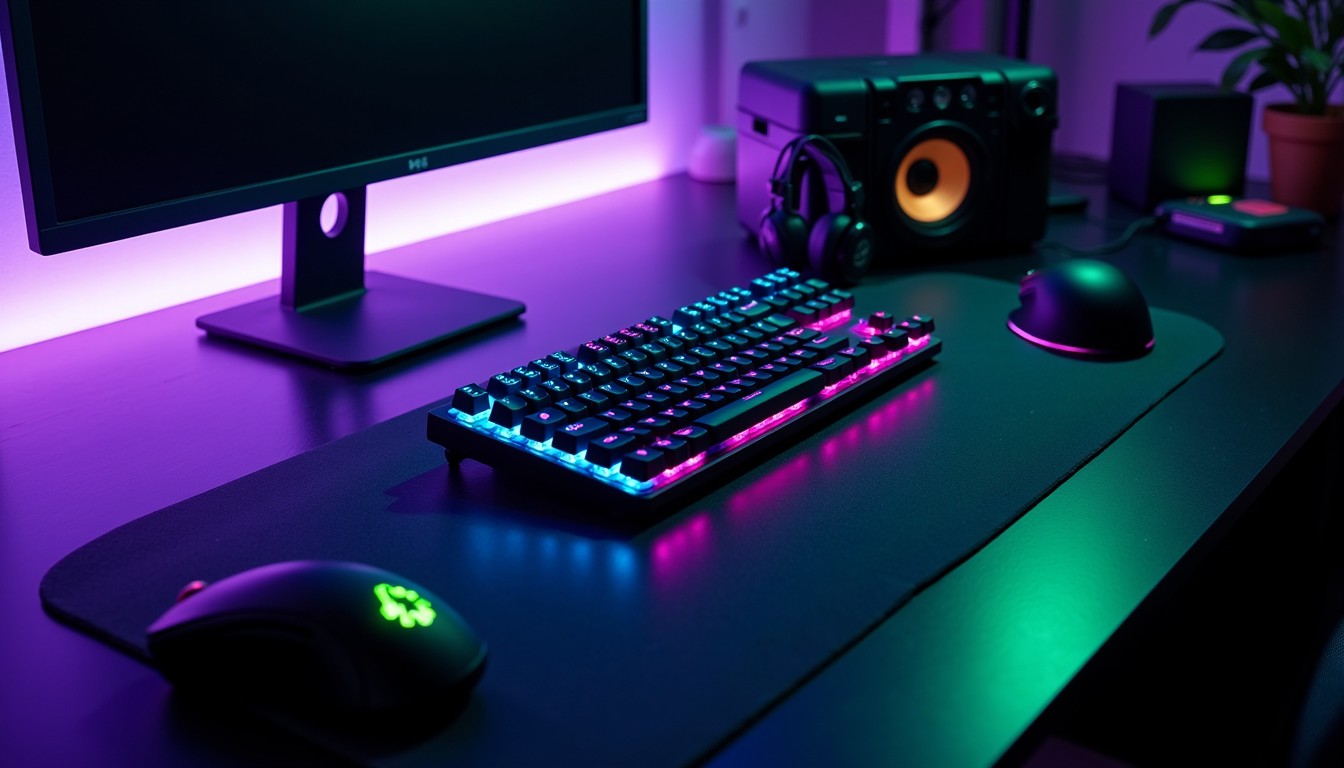 Free RGB Desk Setup Image - Gaming, Rgb, Keyboard | Download at StockCake