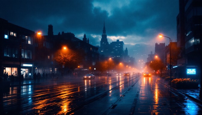 Free Rainy City Lights Image - Rain, City, Night | Download at StockCake
